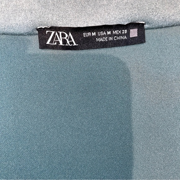 !!SOLD!! Zara Faux Suede Coat Size M Light Blue - Picture 4 of 5